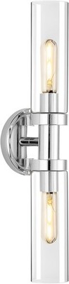 New Chrome Bathroom Light Fixture Modern Wall Sconce Clear Glass Shade Fast Ship