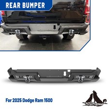 Heavy Duty Steel Black Rear Bumper For 2025 2026 Dodge Ram 1500 Wled Lights