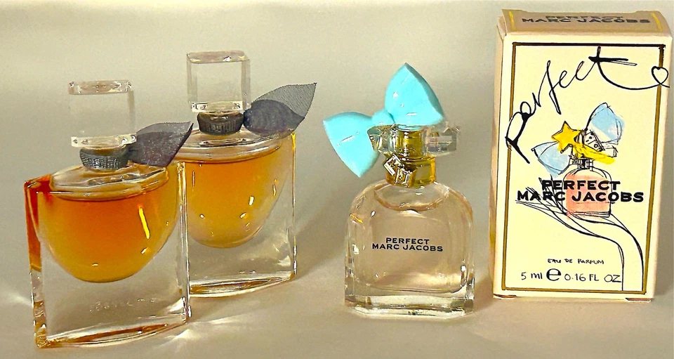Perfume Marc Jacobs Perfect EDP Mini .16 OZ con caja + 2 La Vie est belle Mini a granel Foto 2 de 2