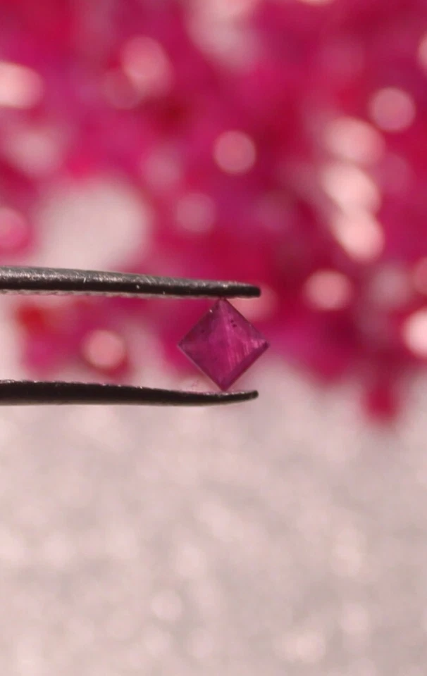 Piedra preciosa rubí, corte cuadrado precioso corte facetado rubí rojo natural lote 43,50 Cts Foto 3 de 4