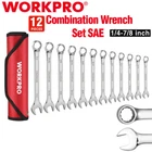 WORKPRO 12PIECES Premium Combination Wrench Set 1/4"-7/8" 12PT Wrenches SAE NEW