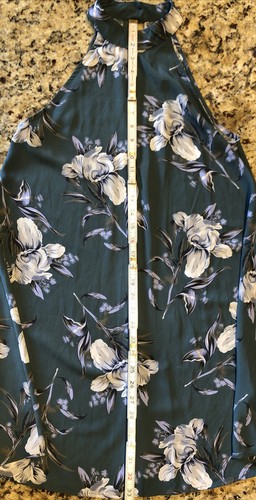 TOBI Green Floral Shift Halter Dress Size Small Sleeveless Made In USA Beautiful - Picture 8 of 9