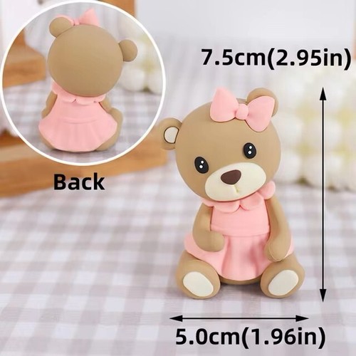 Bear Cake Toppers Baby Shower Birthday Party Decor Hot Air Balloon Pink Blue - Picture 17 of 53