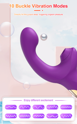 2 in 1 G-Spot Vibrator Massager Dildo Sucking Clit Stimulator Sex Toys for Women - Picture 8 of 12