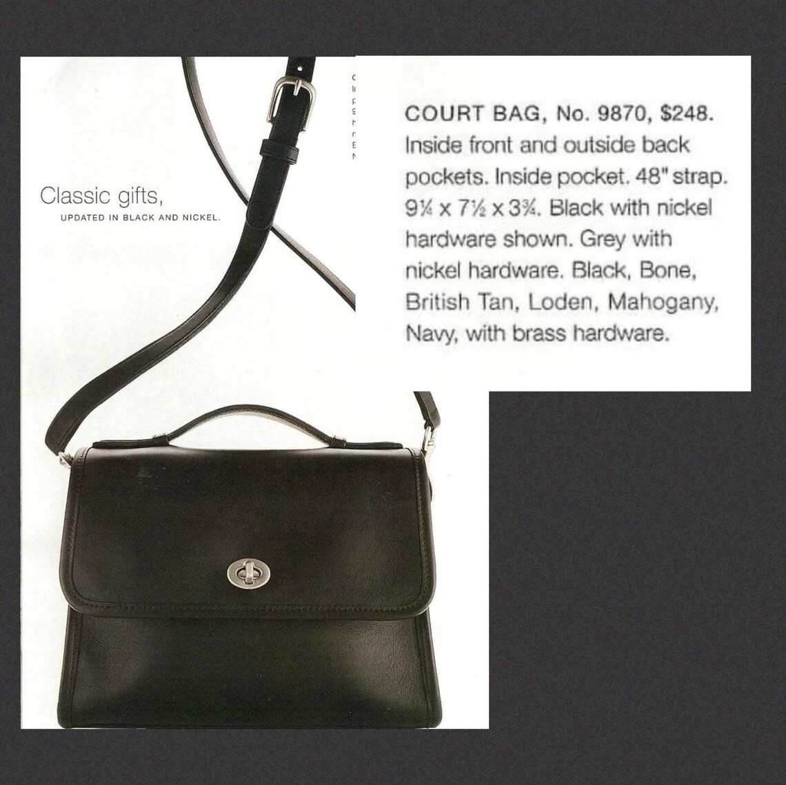 オールドコーチ　COURT BAG VERY RARE VINTAGE COACH (OLD COACH オールドコーチ) COURT BAG IN