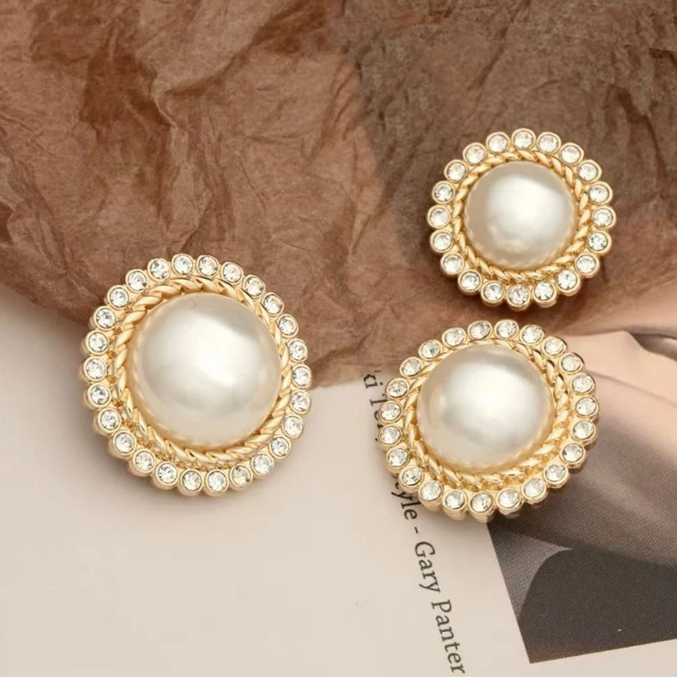 Pearl Clothing Buttons Shiny Rhinestone Sewing Accessories Shirt Buttons - Image 4 of 4