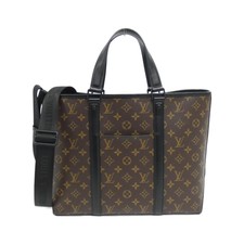 Louis Vuitton Weekend Tote PM Brown Leather Monogram Macassar for 