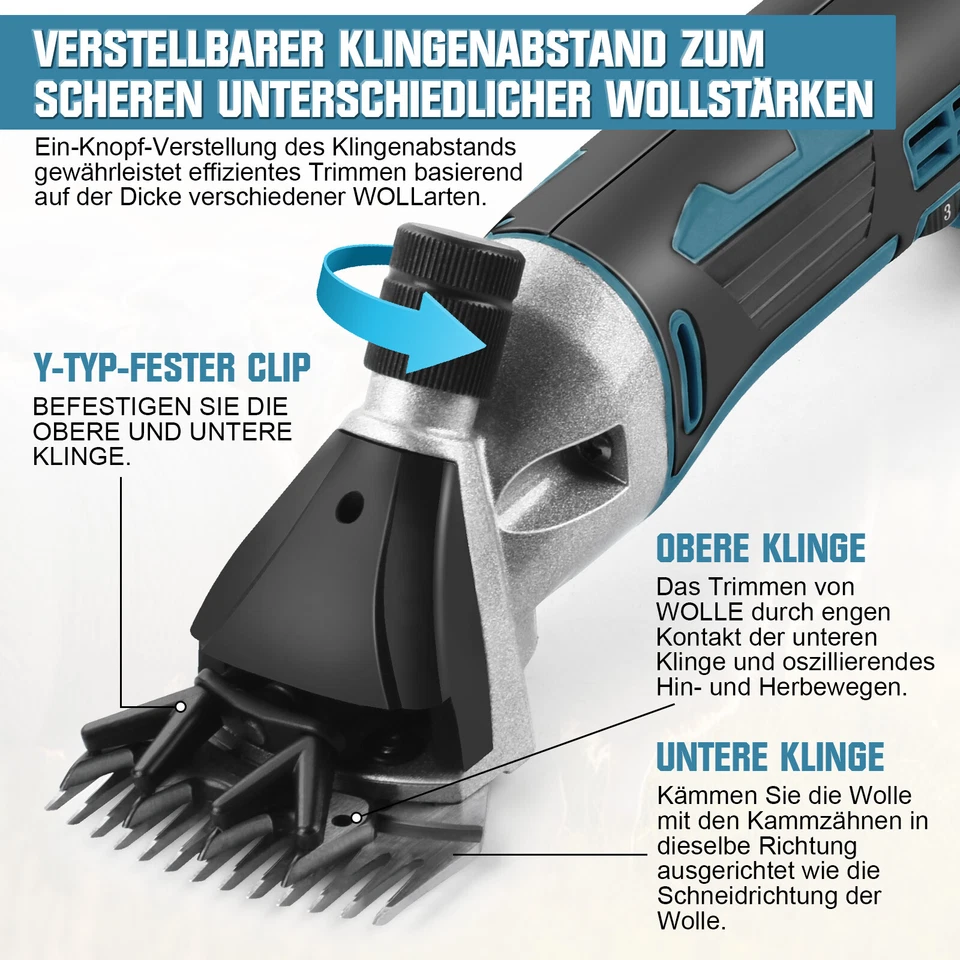 Akku Schafschere Schermaschine Wollschere Elektrische Schafe Schafschermaschine - Bild 4 von 4