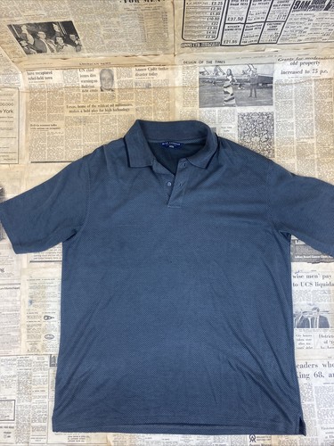 M&S BLUE NAVY HARBOUR GOLF TSHIRT SIZE L