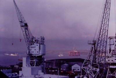 1979 Oil Rig Carrick Rds Falmouth Shipping Ship Boat 35mm Original Slide Ref 356