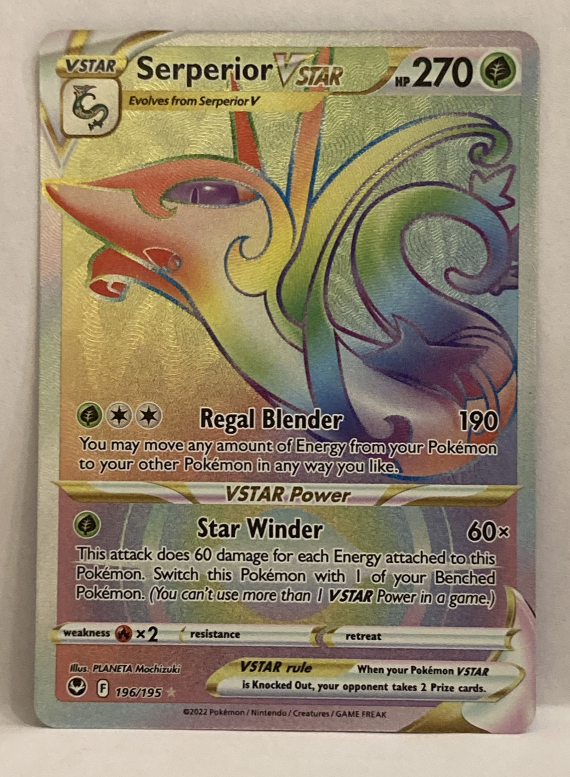 Serperior VSTAR (Secret) 196/195 Swsh12: Sword & Shield - Silver Tempest Holo!!!