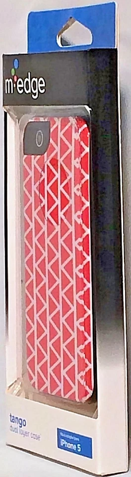 罕见 MEdge 苹果 iPhone 5/5S TANGO 双层卡扣硬壳 红色/粉红色 部落 全新 — 第 3/4 张图片