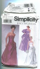 SIMPLICITY 5671 MISSES' GOWN & SHAWL SZ 12-18 UNCUT 2003
