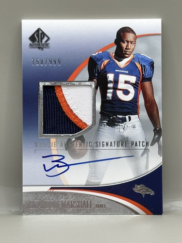 2006 SP Authentic Brandon Marshall Rookie Signature Patch Auto /999 #260