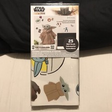 NEW SEALED star wars mandalorian 25 wall decals yoda rare