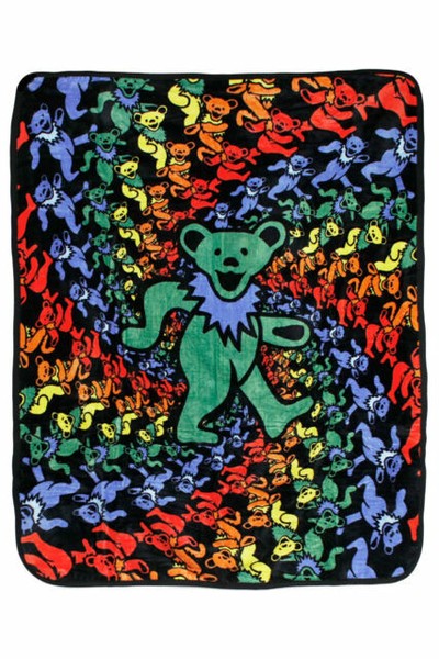 Colorful Grateful Dead Dancing Bears Spiral Plush Throw ...