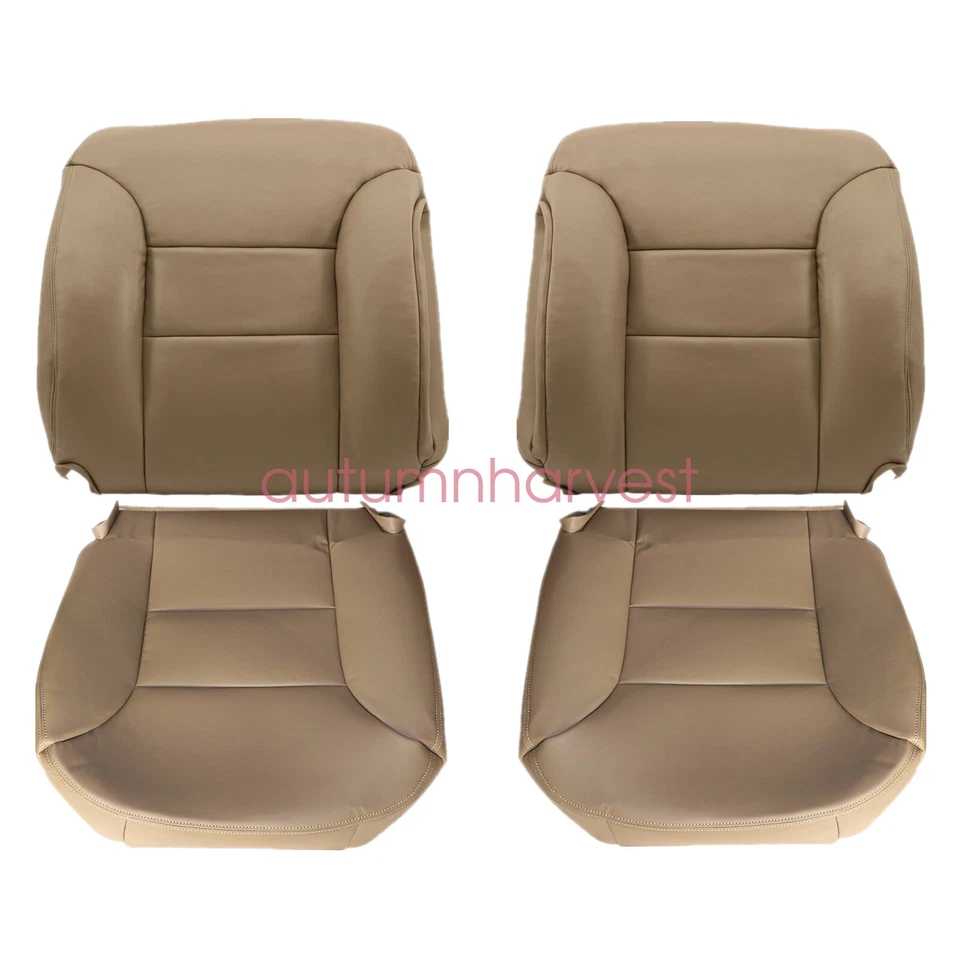 For 1995-1999 Chevy Suburban Silverado Tahoe Front Bottom Top Seat Cover Tan - Image 4 of 4
