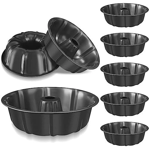 Tanlade 8 Pieces Nonstick Cake Pans 10 Inch Fluted Tube Mold Heavy Duty