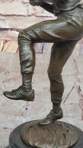 Baseball Pitcher Pure Solid Bronze Sculpture Award Trophy Hand Made Art Deco - Picture 9 of 10