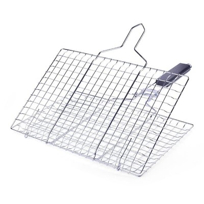Foldable Grill BasketPortable Stainless Steel BBQ Barbecue Grilling BasketWit...