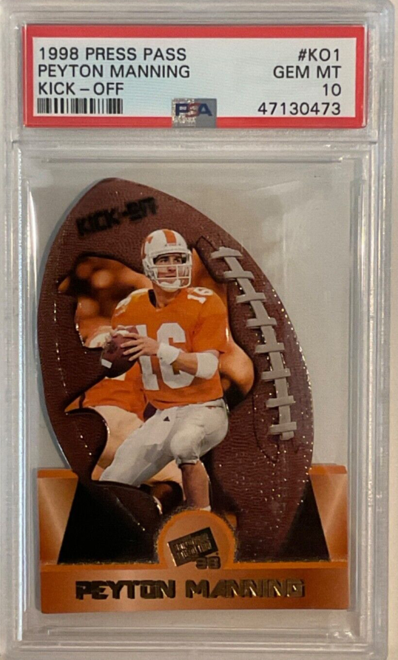 1998 Press Pass — Kick-Off — Peyton Manning — ROOKIE — 💎 MINT PSA 10 — pop 137