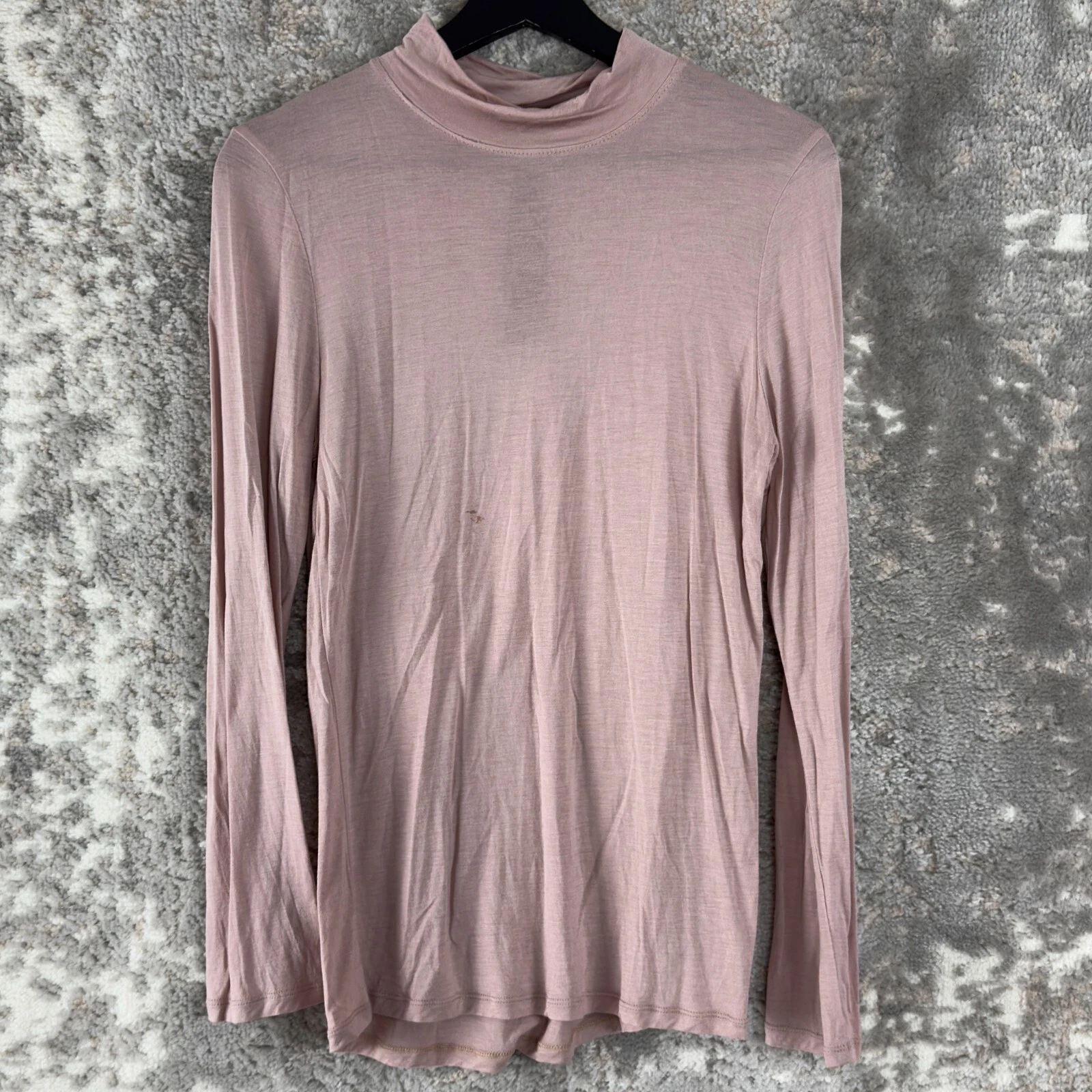 mpg cashmere modal blend mock neck long sleeve pullover shirt