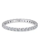 Stackable Eternity Band Ring Round Simulated Cubic Zirconia 925 Sterling Silver