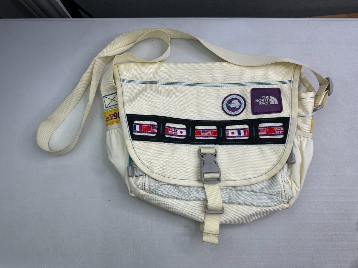 VTG The North Face White Shoulder Bag Nylon Trans-Antarctica