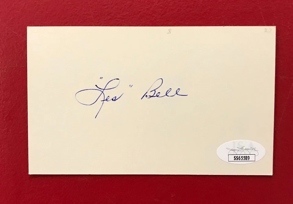 Lester "Les" Bell Signed 3x5 Card JSA Certified MLB St. Louis Cardinals (d.1985) - Image 2 of 4