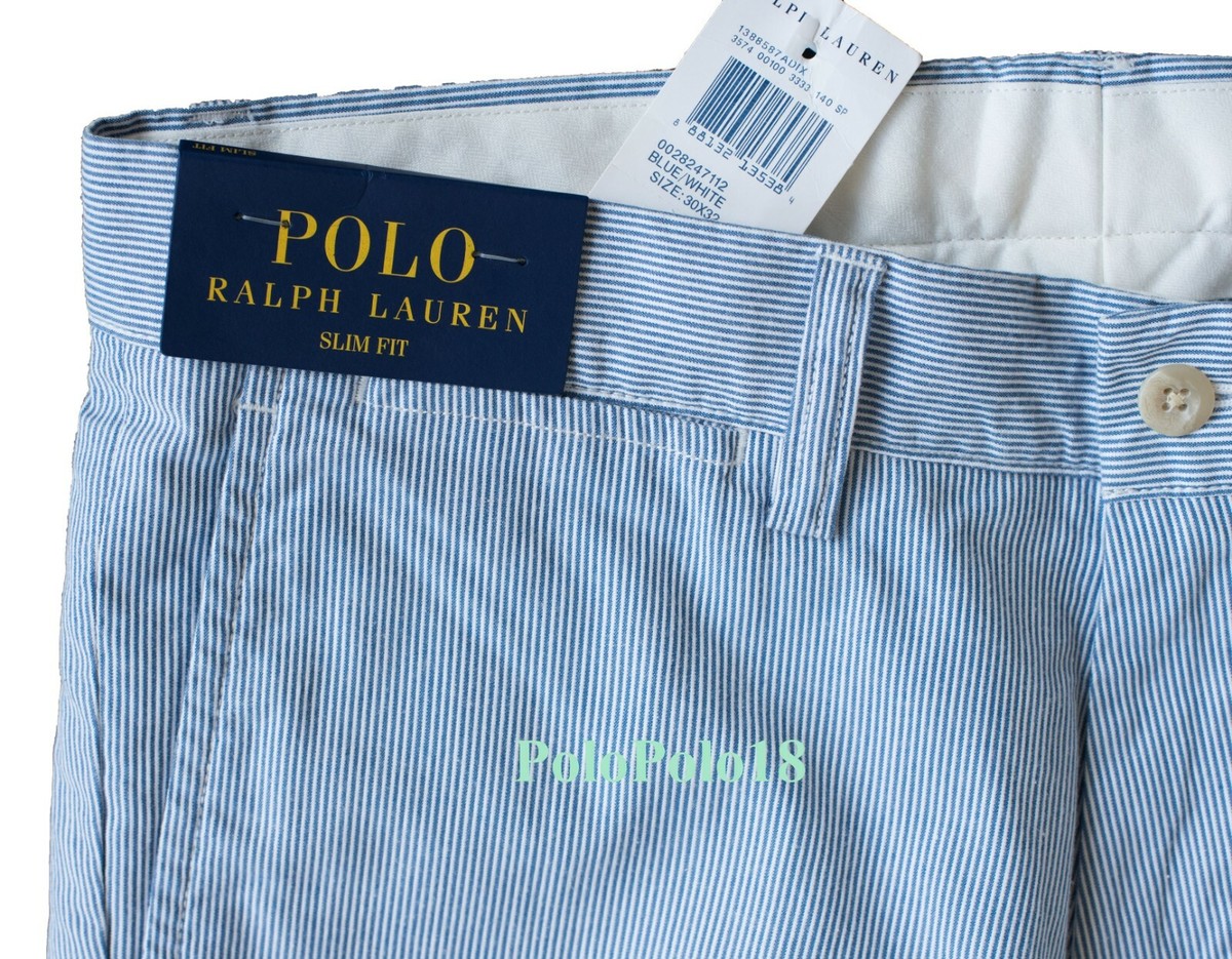 New Polo Ralph Lauren Logo Pin Stripe Texture Slim Pants | eBay display picture 1