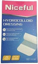 Niceful Hydrocolloid Dressing 20 PACKS 2" x 4" Waterproof Ex 08/2026