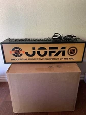 Very Rare Vintage nhl Hockey JOFA Double Sided Light Signage Man Cave Worthy 80s