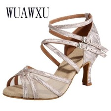 Latin Dance Shoes Summer Indoor Middle Heel Square Dance Dance Sandals Shoes