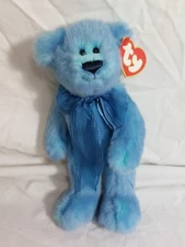 Vintage 1993 Retired TY Attic Treasures AZURE Blue Bear Articulated Plush Toy