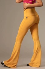 NEW $112 Tiger Friday Womens XS Dancewear Retro Hippie Flare Leggings in Sunset