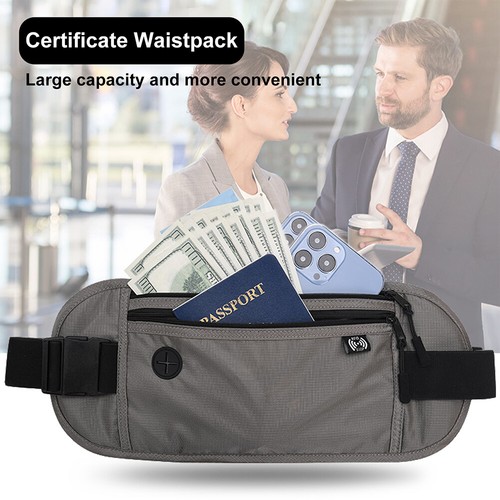Fanny Pack Pouch Multifunktionales Geld Handytasche Security Wallet (Hellgrau) - Bild 6 von 9