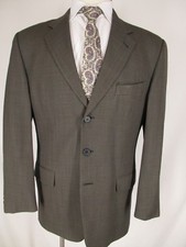 Joseph Abboud Mens Taupe Nailhead 3 Btn Suit 40R USA Made