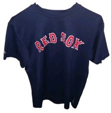 MLB Boston Red Sox Majestic Navy Blue Youth XL 100 Polyester 9 Shirt