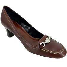 Women's New Etienne Aigner Mandy Brown Cognac Leather Pumps Heels size 8.5M
