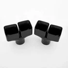 Quad Square Out Black Exhaust Tips 3" Inlet Stainless Steel for Dodge Challenger
