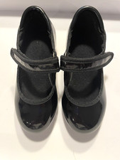 Linodes Patent Leather Ease Strap slip on Tap Shoes for Girls Gently Used
