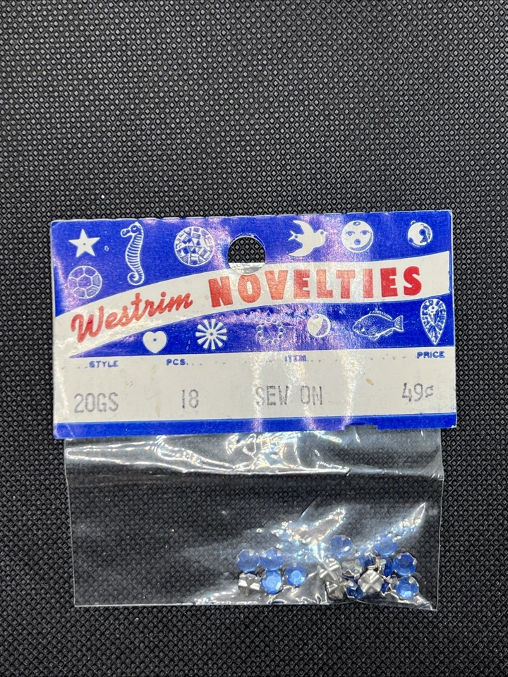 Westrim Novelties Vintage Strass Multicolorido NOS 7 Pacotes 18 Peças Cada - Imagem 4 de 4
