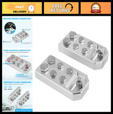 6 Spot Car Audio Flat Battery Terminals Pair - Positive Negative M6/M8 Compati