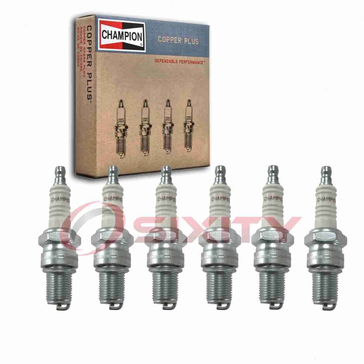 6 pc Champion Copper Plus Spark Plugs for 1951-1954 Maserati A6G 2.0L L6 rr