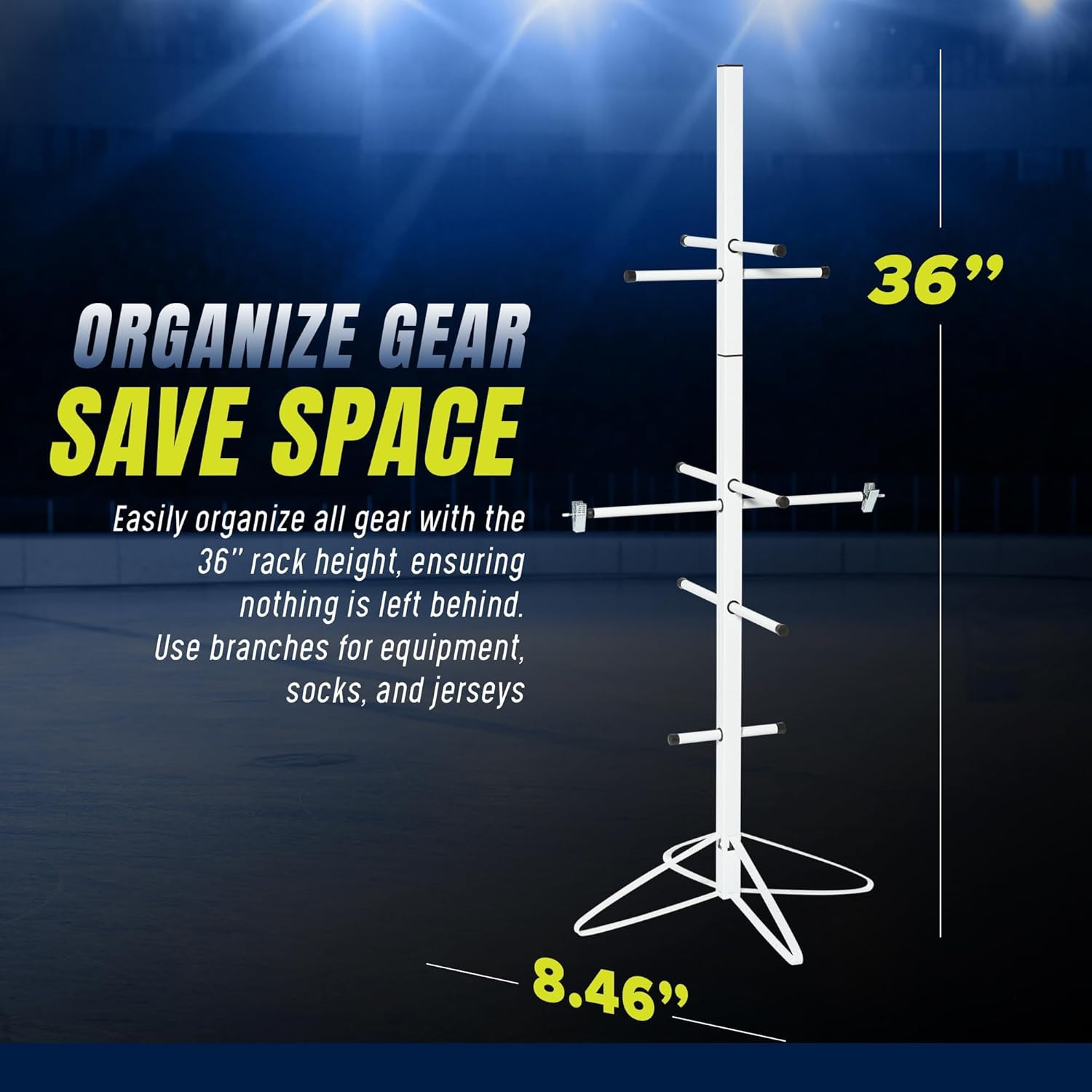 Premium Hockey Drying Rack - Portable Metal Gear Storage Rack - Tree Dryer Hange
