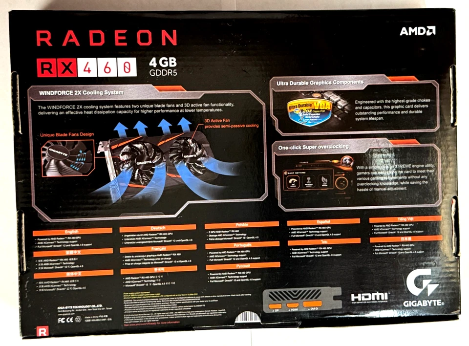 GIGABYTE AMD Radeon RX 460 4GB GDDR5 Graphics Card GV-RX460WF2OC4GD - Image 2 of 4