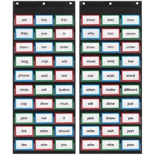 2 Pack 17 Wide x 44 Tall Pocket Chart Black Sturdy For Classroom Sentence