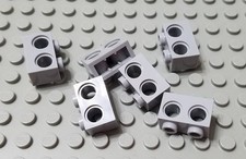 LEGO New Lot of 6 Light Bluish Gray 1x2 Technic Bricks with 2 Pin Holes