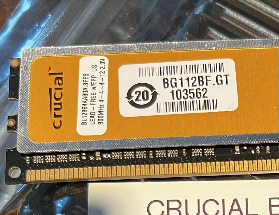 16GB Kit (16X 1GB ) Crucial Ballistix DDR2 PC2-6400 BL12864AA80A.8FE5 800MHz RAM - Image 2 of 2