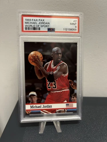 1993 Fax Pax World Of Sport #7 Michael Jordan Card PSA 9 Mint Bulls GOAT Pop 123
